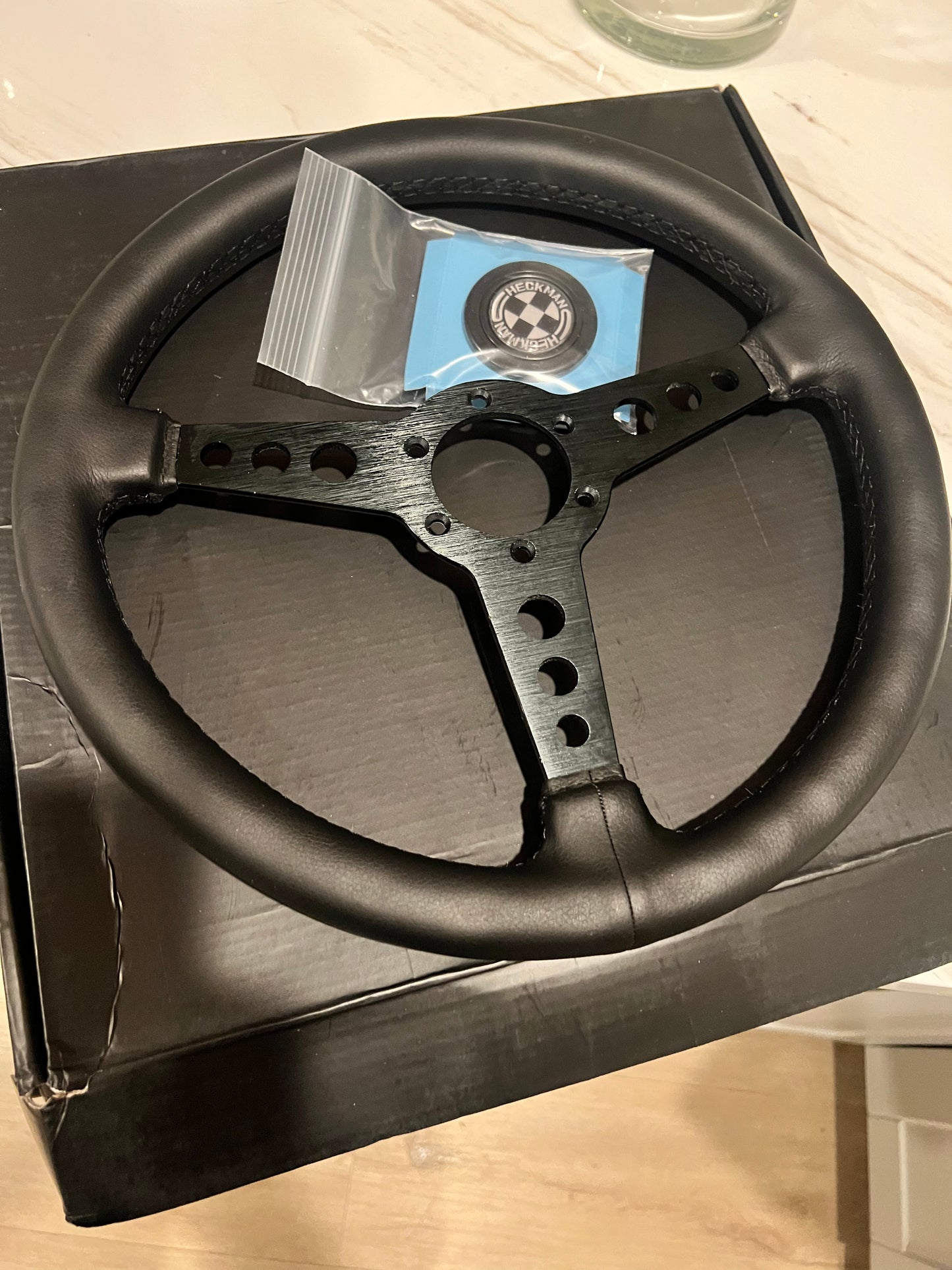 Checkman 350mm Steering Wheel with Horn Button